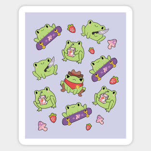 Kawaii Cute Frogs Sticker